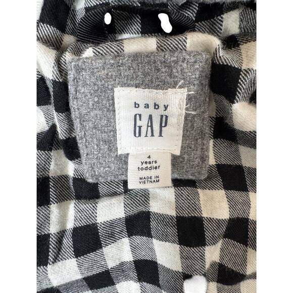 Baby Gap Toddler Coat Gray Wool Blend Hooded Toggle Jacket Plaid Lining 4T - Picture 3 of 15